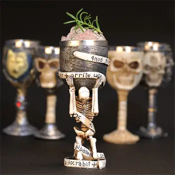 Creative oribil rășină din oțel inoxidabil Craniu cupa retro gheara pahar de vin gotic Pahare de cocktail lup cupa bara de partid drinkware