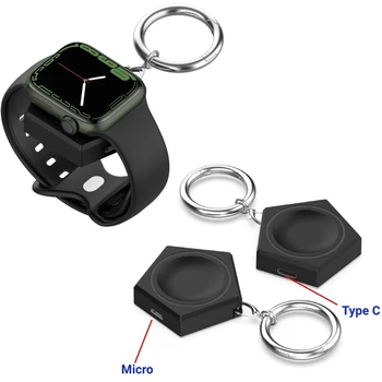 2 In 1 Magnetic Ceas Încărcător Adaptor Pentru Apple Watch 7 6 5 4 3 2 1 SE Portabil Breloc Wireless Încărcător stație de Andocare Pentru Apple IWatch