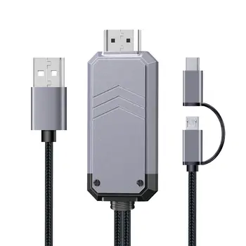 2-în-1 de Tip C/Micro USB la HDMI Cablu MHL Adaptor HDMI 1080P HDTV Oglindire Converter Telefonul la TV, Proiector, Monitor Digital