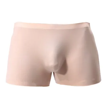 Bărbați Sexy, Lenjerie Intima Boxeri Pantaloni Scurti Slim Matase De Gheață Semi-Transparent Chilotei Om Solidă Respirabil Husă Chiloți Cueca Izmenele