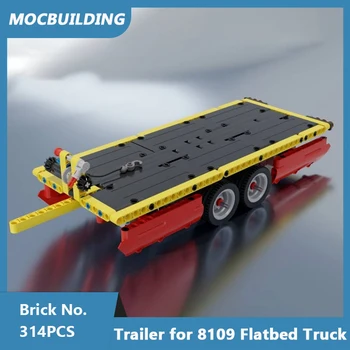 MOC Blocuri Trailer pentru 8109 Flatbed Truck Model DIY Asamblate Caramizi Creative Educative Jucarii pentru Copii Cadouri 314PCS