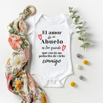 El Amor De Mi Abuelo Es Tan Grande Pentru Tripleți Spaniolă Anunțul Sarcinii Nou-Născut Salopetă De Vară Pentru Băieți Și Fete Ropa Onesies