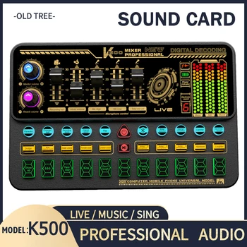 Profesionale K500 Portabil Bluetooth USB placa de Sunet de Joc album de Studio Live TIKTOK de Difuzare de Streaming pentru Chitara Telefon pe Calculator