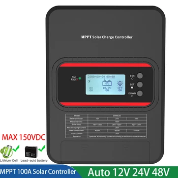 MPPT 100A Controler de Încărcare Solar 12V 24V 48V Panou Solar Reglementare 150VDC Display LCD Pentru Lifepo4 baterie Litiu GEL de Plumb-Acid Baterie