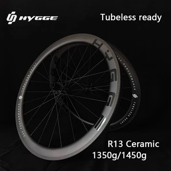 HYGGE 2023 design Carbon roți de 700C rutiere clincher tubeless anvelope 40MM 50MM biciclete jante r13 ceramice butuci de roți rim frână V-brake