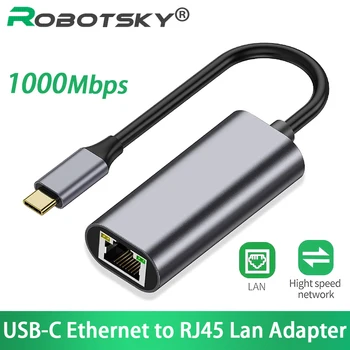 C USB Ethernet USB-C la RJ45 Adaptor Lan cu Fir 1000Mbps pentru MacBook Pro Laptop Samsung Galaxy S10/S9 USB Ethernet Converter