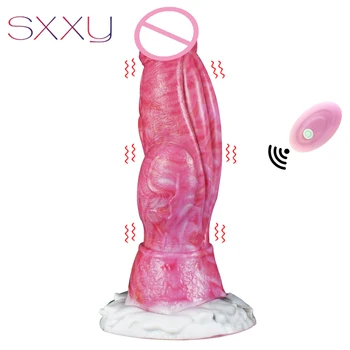 SXXY Control de la Distanță Vibrator Realistic Dildo din Silicon Flexibil Anal Plug Cu ventuza de Masaj de Prostata Pentru Barbati Femei Orgasm