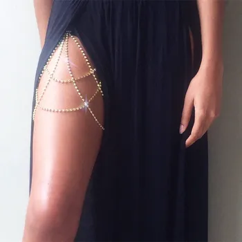 Huitan Multi-strat Stras Lanț Picior pentru Femei de Moda de Lux Lady Corpul Lanț de Bijuterii de Vânzare Fierbinte de Vară, Accesorii de Petrecere
