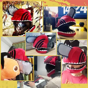 Drujba Om De Pluș Pochita Denji Cosplay Pălării Casca Anime Păpușă Jucărie Mascat De Halloween Petrecere De Carnaval Recuzită Cadou De Crăciun