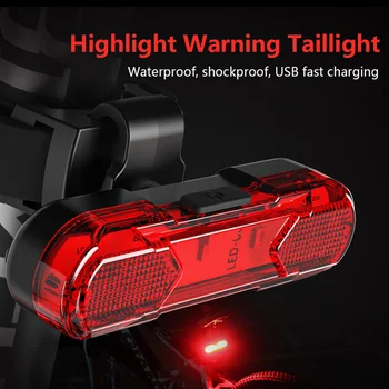 LED Biciclete Lumina din Spate USB Reîncărcabilă Lampă de Siguranță cu Bicicleta Avertizare Stop MTB Drum de Munte Biciclete Coada-lampa de Accesorii pentru Biciclete