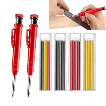 Solid Tâmplar Creion cu Refill Conduce și-a Construit în Ascuțitoare pentru Adâncime Gaură Creion Mecanic Marker Marcarea Unelte pentru prelucrarea Lemnului