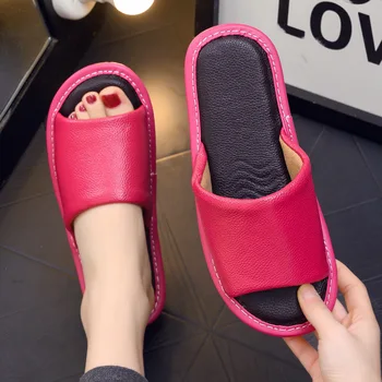 Vara Femei Designer de Acasă Sandale de Moda din Piele Alunecare pe Papuci de sex Feminin Designe Interior Diapozitive Ladides Bărbați Flip Flops