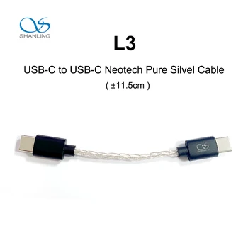 SHANLING L3 USB-C to USB-C Neotech Pur Silvel Cablu Audio Linii pentru UA3/UA5