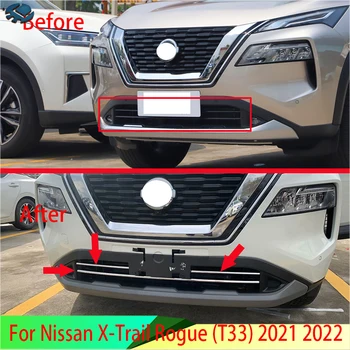 Pentru Nissan X-Trail Rogue (T33) 2021 2022 Inox Grila Fata Accent Capacul Inferior Mesh Trim Molding Styling Bezel Ornat