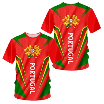 Portugalia Bărbați T-shirt de Vara cu Maneci Scurte O-gât de Moda de Top Emblemă Națională de Imprimare Harajuku Supradimensionate Neutre de Îmbrăcăminte Camisa