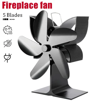 5 Lame De Căldură Alimentat Aragaz Fan Log Arzător De Lemn Eco Zgomot Redus De Economisire A Energiei Șemineu Fan Acasă Cald Eficiente De Distribuție A Căldurii