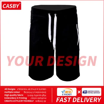 Noul Design Casual pantaloni Scurți pentru Bărbați de Modă de Culoare Solidă Grafic Personalizat Pantaloni Sudoare Simplu Sport DIY de Imprimare Logo-ul Fitness Trening A616