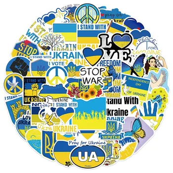 10/50Pcs Albastru Galben de Pace din Ucraina Autocolante Ucraina Drapelul Național Autocolante Valiza Depozitare Laptop Skateboard Copii Cadouri Jucarii