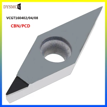 VCGT160404 insertii CBN PCD diamant introduce VCGT 160408 02 lame pentru masini-unelte cnc de cotitură cutter aluminiu cupru instrument