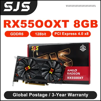 SJS RX5500XT 8G Miniere Graphics Card de 8G 128bit GDDR6 RX 5500 XT 8gb 2DP+1HDMI placa Video Gaming AMD GPU placa de video