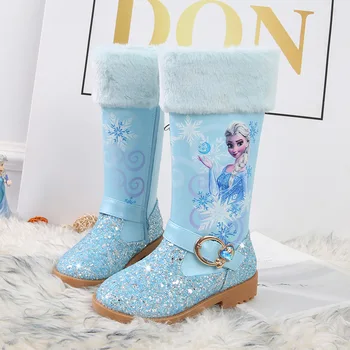 Disney fete cizme de iarna noi pentru copii cizme de zapada fetite de moda printesa elsa frozen cizme plus catifea de bumbac cizme