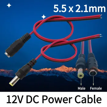 5Pair 12V DC Putere Cablu Jack 5.5x2.1mm DC Masculin Feminin Conector Coadă Coadă de Sârmă pentru CCTV aparat de Fotografiat 5050 3528 LED Strip Lumină