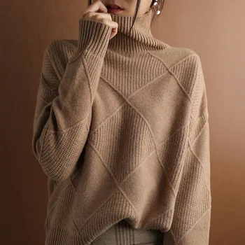 2022 Toamna și Iarna Nou femeii pulover Pulover Îngroșat Caldura Moda de Mari Dimensiuni Tricotate Pulover de Lână Guler Înalt