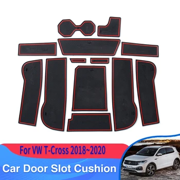 Ușa de la mașină Groove Mat Pentru Volkswagen VW T-Cross 2018~2022 Non-Alunecare, Anti-Alunecare de Cauciuc Styling Perna de Cauciuc Mat Accesorii Auto