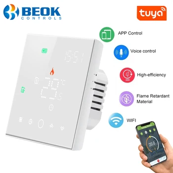 Beok Wifi Termostat Pentru Cazan de Gaz de Încălzire Inteligent Tuya Cameră Controler de Temperatura 220V LED Screen Funcționează Cu Alexa de Start Google
