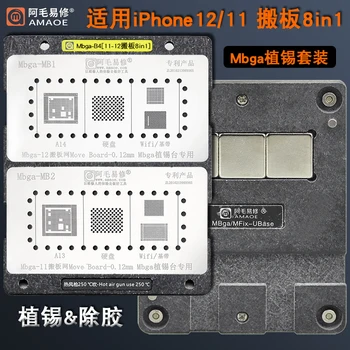 Amaoe BGA Reballing Matrita Pentru CNC Schimb Placa de baza iPhone 11 12 Pro Max Mini CPU Nand Baseband CPU de Reparare Net