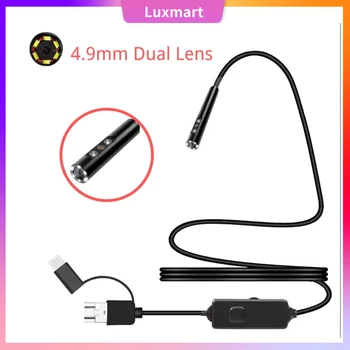4.9 mm Dual Lens Endoscop WIFI Camera Mini Waterproof Hard Cablu de Inspecție Camera Endoscop IOS Endoscop pentru Iphone Android pe PC