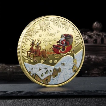 2022 Noi Creative De Crăciun Moș Crăciun Monedă Comemorativă Suvenir De Colectie De Arta