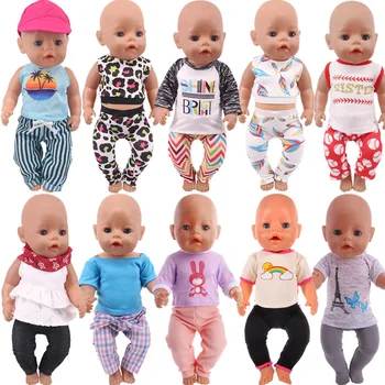 Papusa Haine 2 buc/Set Topuri+Pantaloni Rochie se Potrivesc 18 Inch American&43CM Renăscut Baby New Born Papusa ,Fata de Rusia Papusa Cadouri DIY Jucărie