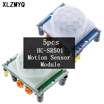 5pcs/lot HC-SR501 Senzor de Mișcare Modul SR501 Regla IR Pyroelectric Infraroșu, Senzori de Mișcare PIR Module Pentru Arduino Kit DIY