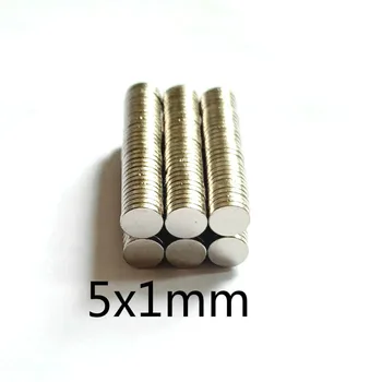50/100buc 5x1mm Magnet Rotund Mic Magnet Puternic magneți de pământuri Rare Magnet de Neodim