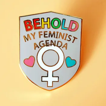 Iată Mele Feministe Ordinea De Zi Scut Email Broșă Pin Rever Greu Ace Metalice Insigne, Broșe Bijuterii Rafinate Accesorii Cadouri