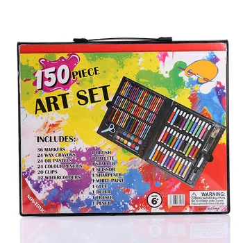 150-bucată Set de Copii Perie Acuarelă Set de Pix de Culoare Stilou Creion Arta Graffiti Diy Instrument de Pictură Cutie de Cadou de Artă