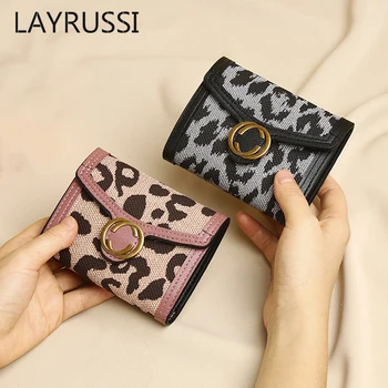 LAYRUSSI Portofele Pentru Femei Designer de Lux Leopard de Imprimare Portofel Pentru Femei de Moda, Posete Cartelei Fata din Piele Pungă de Ambreiaj