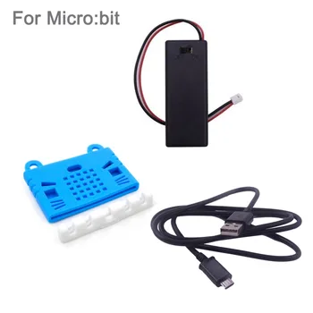 Pentru micro:bit microbit Caz de Silicon husa de Protectie +Battry Titularul Caz 3V PH2.0 pentru 2 buc Baterii AAA+1m Cablu Micro USB