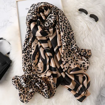 Leopard Eșarfă pentru Femei Pashmina Bufanda Șal Eșarfe Hijab Primăvară Cald Iarna Bandană Echarpe Foulard de Moda de sex Feminin