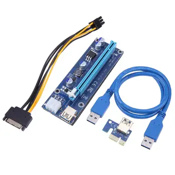 PCI-E 1X la 16X Riser Card USB 3.0 PCI-E Coloană Portului Adaptorului de Multiplicare Adaptor de Card de extensie Pcie Extender Sârmă pentru BTC Mining Mea