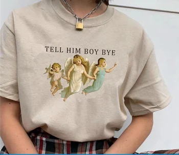 kuakuayu HJN Spune-I Băiat Sărut de Rămas Pictura Femei Tumblr Moda Drăguț T-Shirt Casual de Vara Mâneci Scurte Tipărite Tee