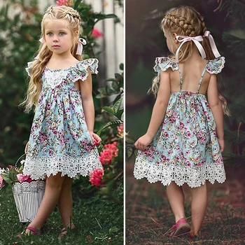 2019 Noi De Flori Dantelă Rochie De Printesa Pentru Copii Fete Copii Rochie Fără Mâneci Florale Tul Partid Rochie De Mireasa Copii Sundress Vară