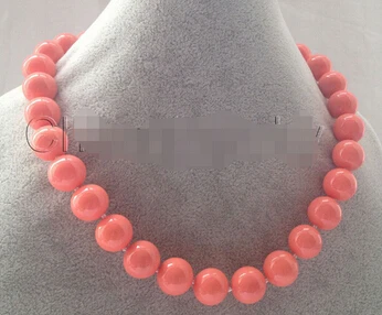 Frumos 18inch 12-16mm perfect rotund roz coral culoare south sea shell colier de perle en-Gros Minunat de Femei Bijuterii de Nunta