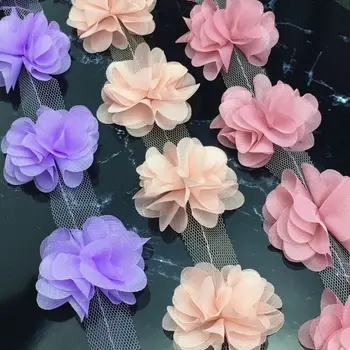 118 bucati de 5-6cm Șifon Flori Artificiale Flori DIY Fată Accesorii de Par, Ornamente Rochie Pentru Nunta si de Petrecere Cadou Decor