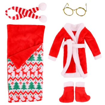 5 Buc De Crăciun Mare Elf Accesorii Pijamale Sac De Dormit De Pluș Haina Halate De Baie Kawaii Pom De Crăciun Costum De Haine Papusa Pantofi