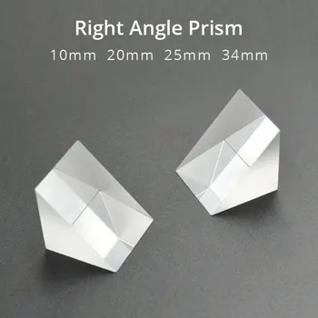 Prismă în Unghi drept 10 20 25 34 mm Sticlă Optică de 90 de Grade Reflexie Totală Triunghi Prisma Obiectivului Experiment Fizic Ray Refracție