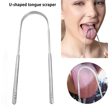 1 BUC Oțel Inoxidabil Limba Scraper Perie de Curățare Racleta Îngrijire Orală Menține Respirația Proaspătă a Îmbunătăți Igiena Orală Limba Curat Instrumente