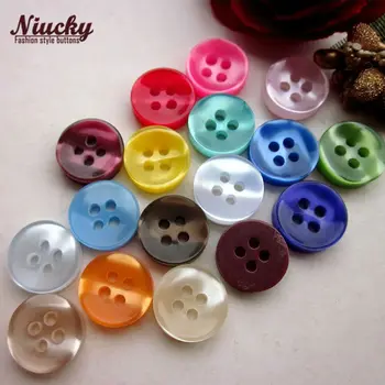 Niucky 11mm 17 Culori 4 Găuri Îngroșa Castron Colorate Perlate Nasturi Pentru Îmbrăcăminte de Bază de Rășină Consumabile de Cusut R0201-019