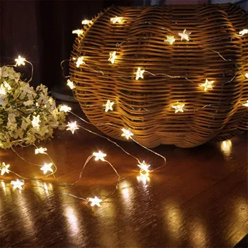 2M 3M 4M LED Star Sârmă de Cupru Șir de Lumini Baterii LED Lumini de Basm de Crăciun de Nunta Petrecere Anul Nou, lumini de decor